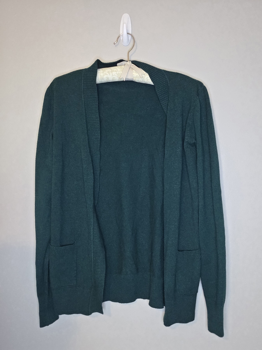 tea n rose Forest Green Open-Front Knit Cardigan
